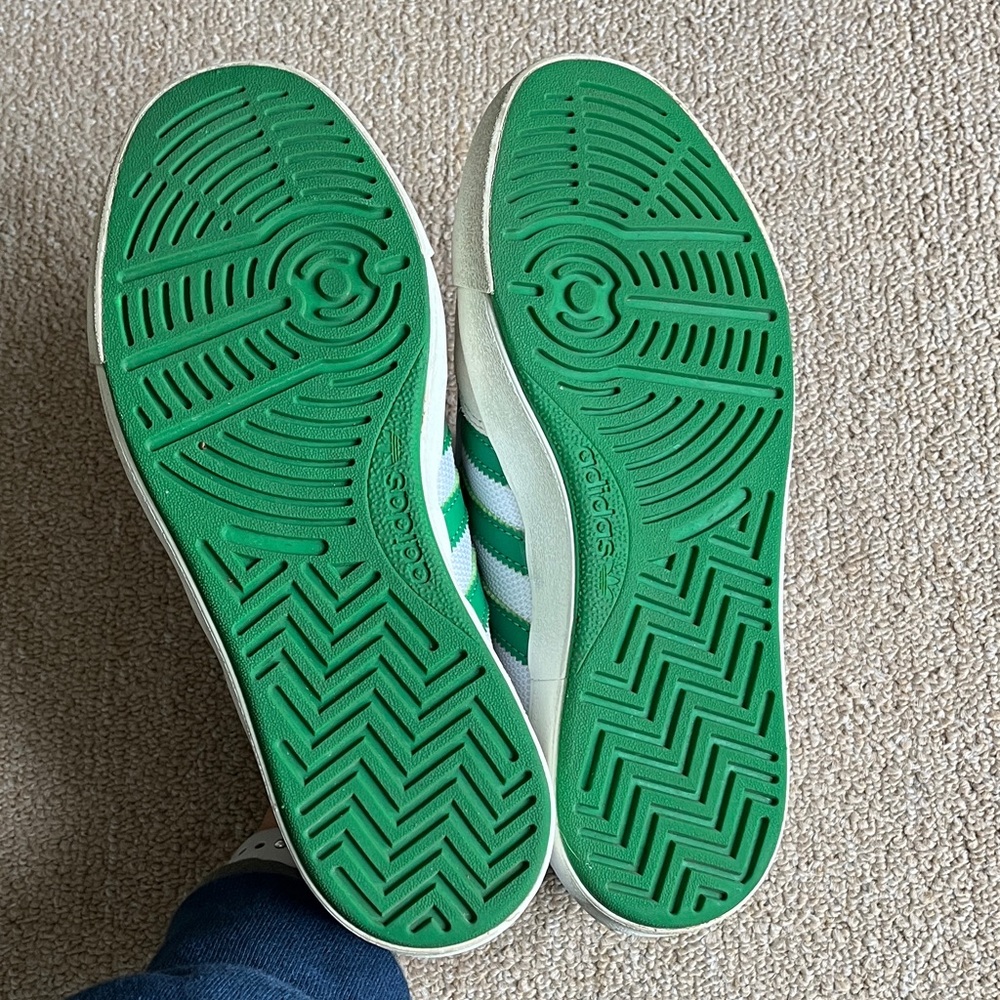 Adidas White and Green Classic Sneakers - Picture 3 of 4